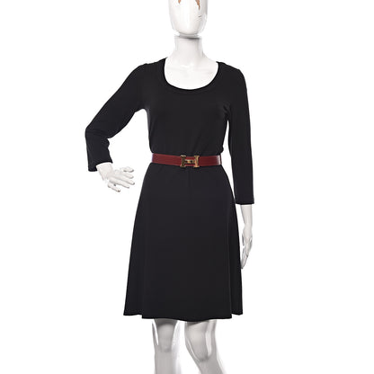 Hermes Tadelakt Togo 32mm H Belt 85 Chocolate Rouge H 2 of 7