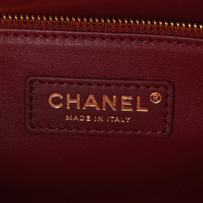 Chanel Calfskin Crocodile Embossed Archetype Small Shopping Tote Burgundy 6 of 11