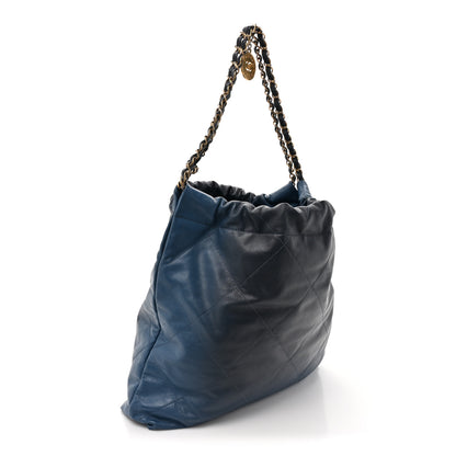 Chanel Shaded Calfskin Quilted Chanel 22 Blue Dark Blue 4 of 15