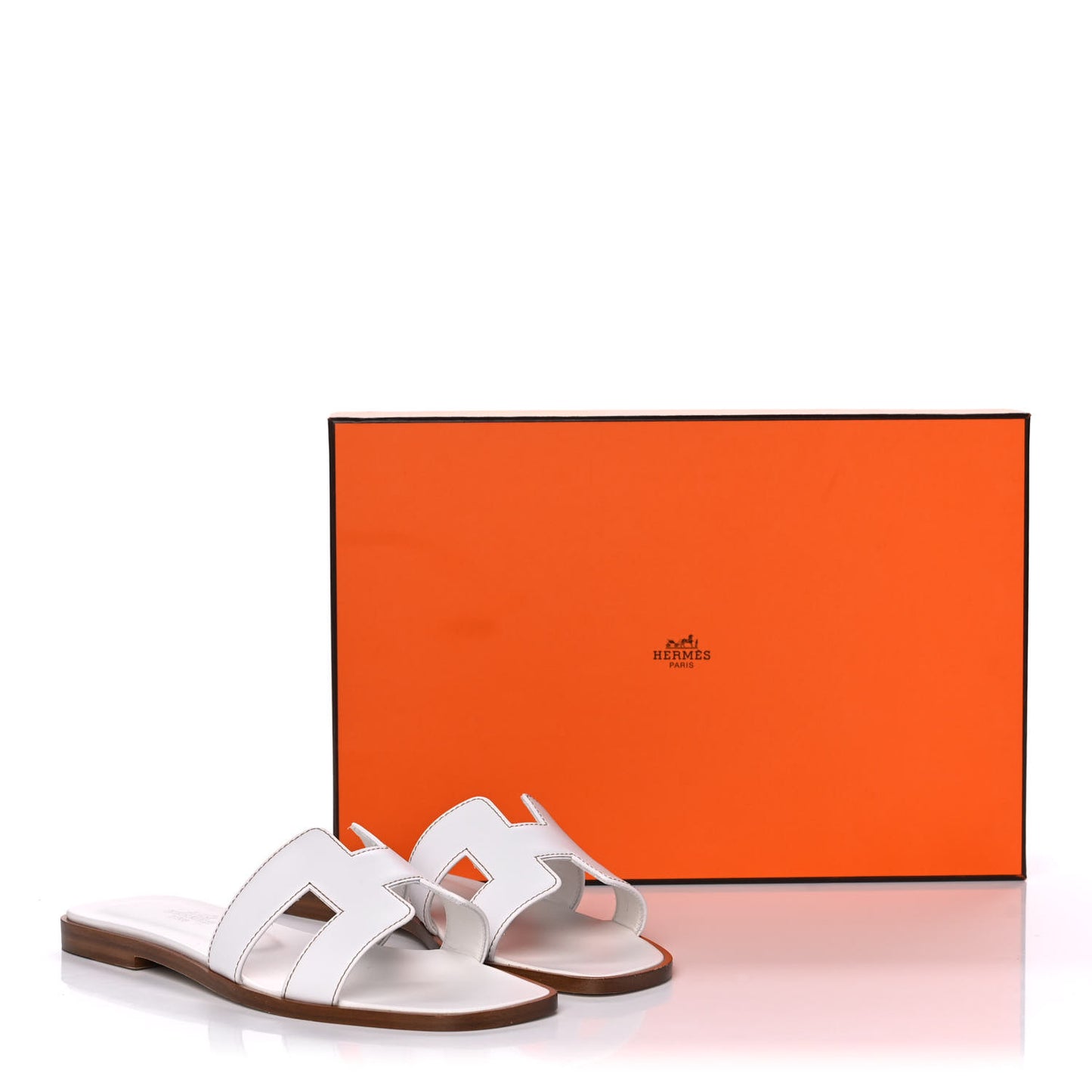 Box Calfskin Oran Sandals 35.5 White