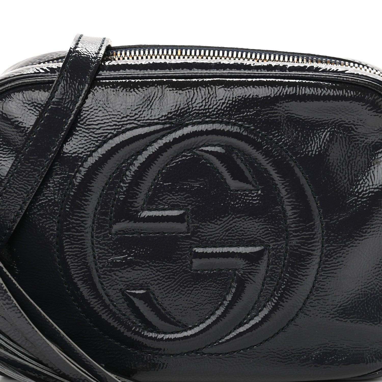 Gucci Vernice Naplack Small Soho Disco Bag Uniform Blue 9 of 15