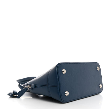Balenciaga Signature Grained Calfskin Logo S Ville Top Handle Bag Petrol Blue White 4 of 11