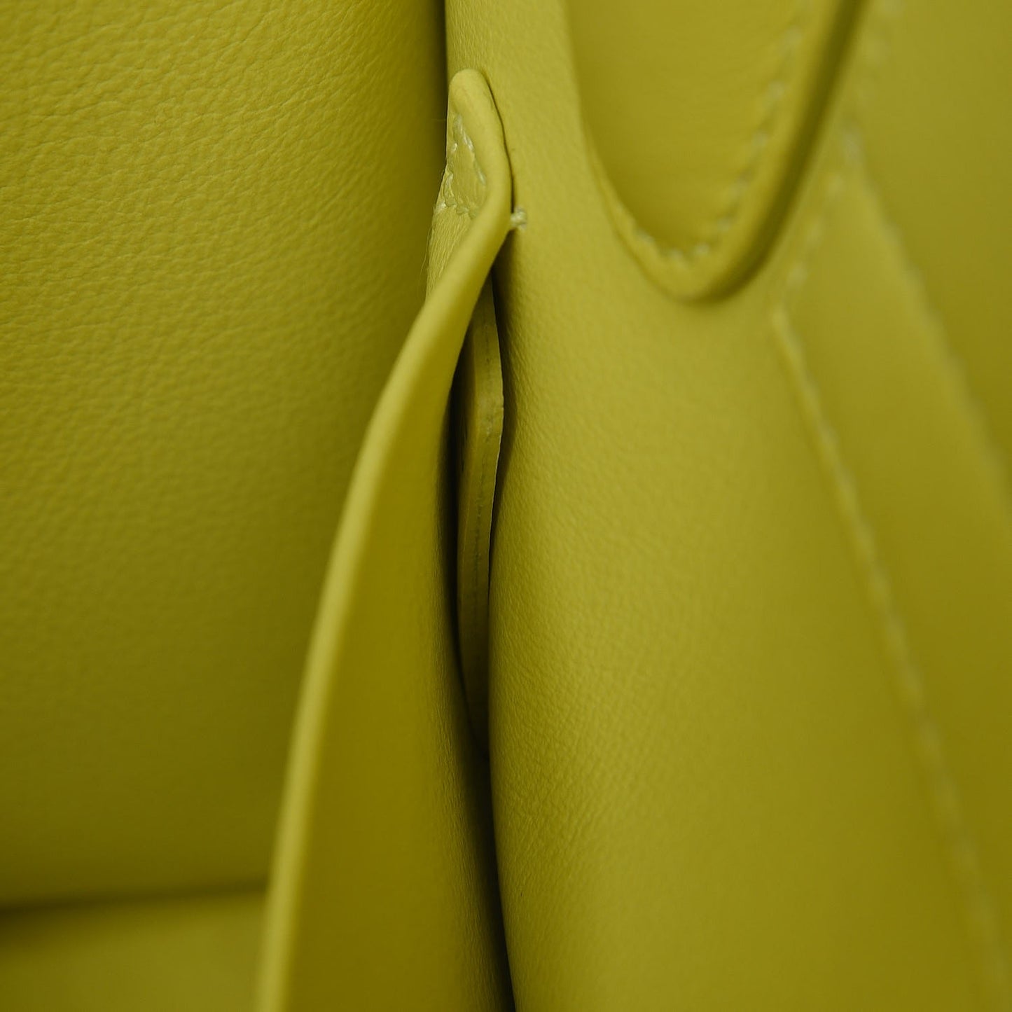 Grained Calfskin Mini Diorever Flap Yellow