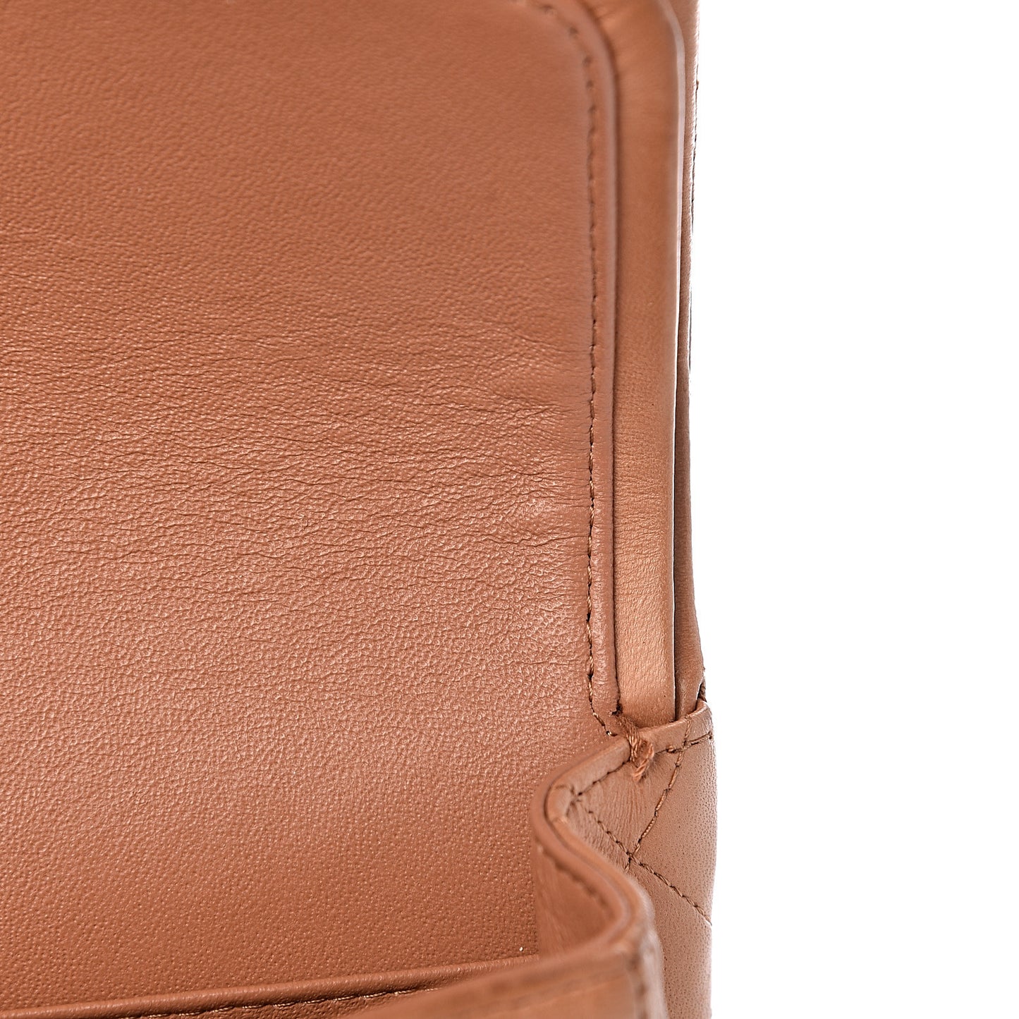 Lambskin Quilted Medium Double Flap Dark Beige