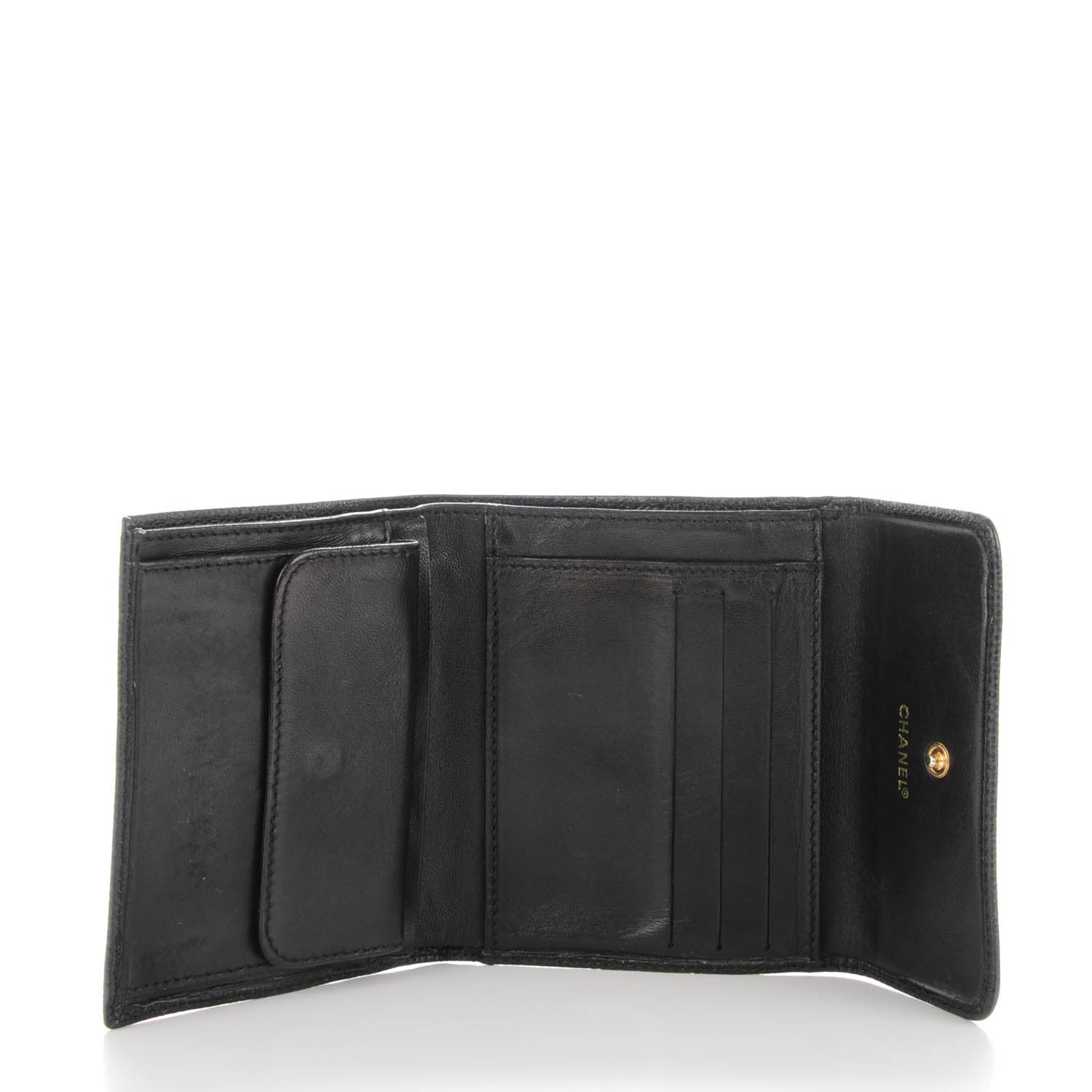 Chanel Caviar Timeless CC Compact Wallet Black 5 of 10