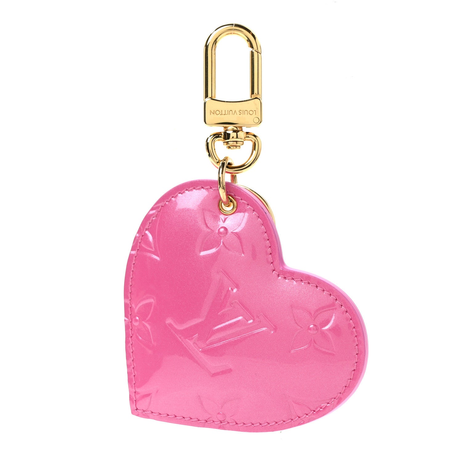Louis Vuitton Vernis See Your Love Heart Key Holder Bag Charm Pink 1 of 4