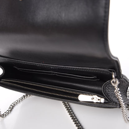 Christian Dior Grained Calfskin Diorama Wallet on Chain Pouch Black 5 of 8