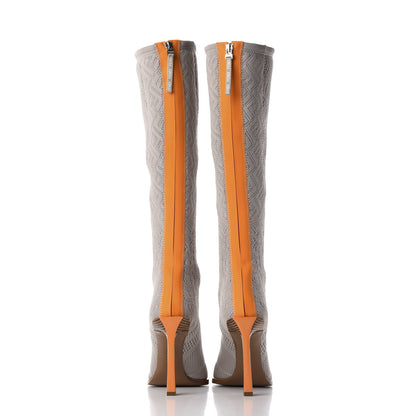 Fendi Technical 3D Mesh FFrame Tall Boots 39 Folk 6 of 10