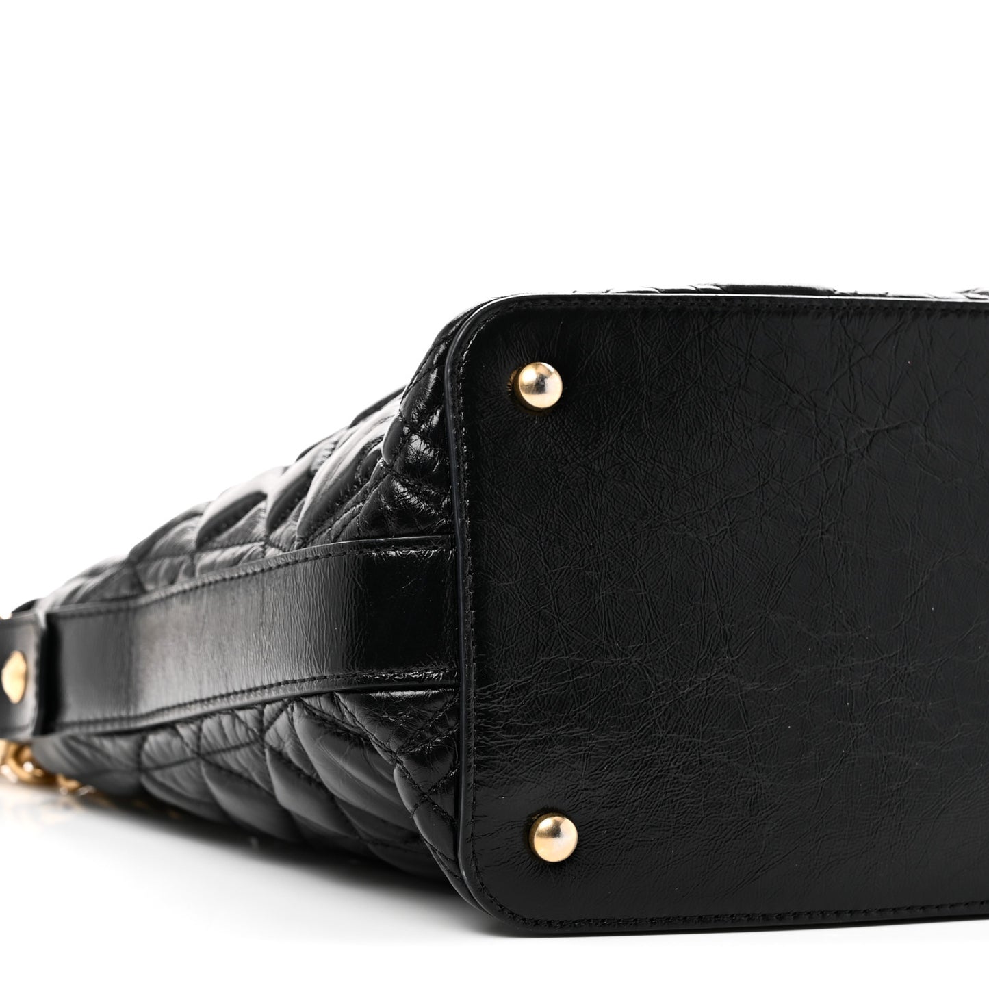Glazed Calfskin Quilted State Of The Art Hobo Black