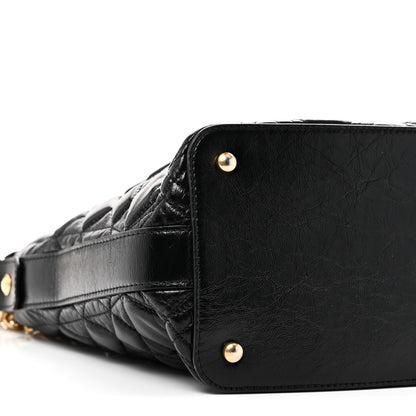 Chanel Glazed Calfskin Quilted State Of The Art Hobo Black 9 of 10