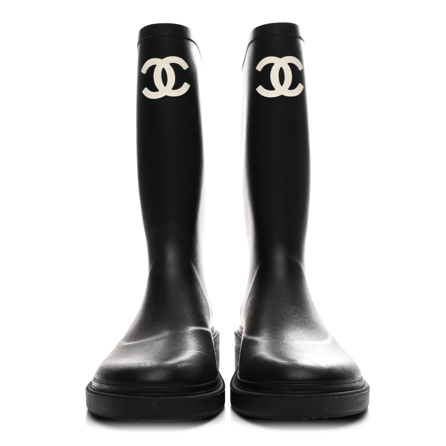 Chanel Caoutchouk CC High Boots 39 Black 3 of 9
