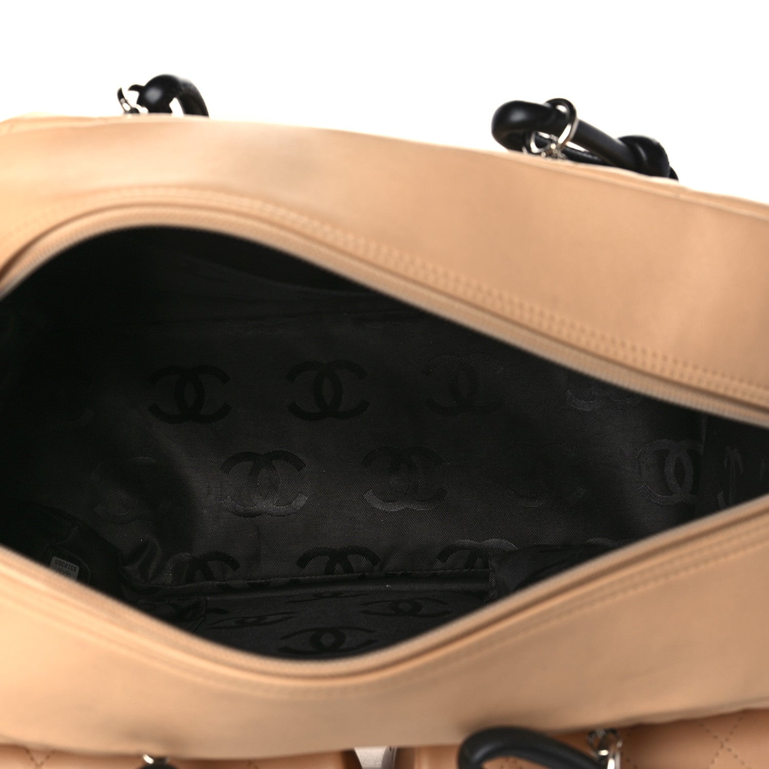 Chanel Calfskin Quilted Large Cambon Multipocket Reporter Beige Black 5 of 11