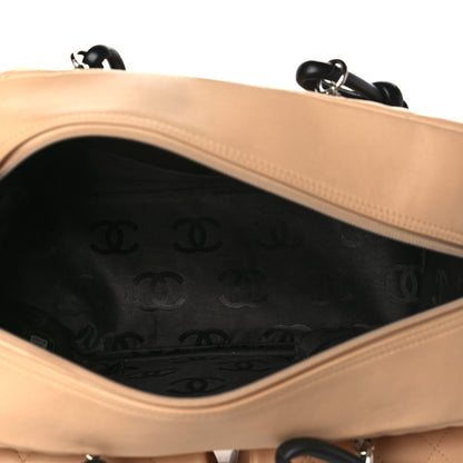 Chanel Calfskin Quilted Large Cambon Multipocket Reporter Beige Black 5 of 11