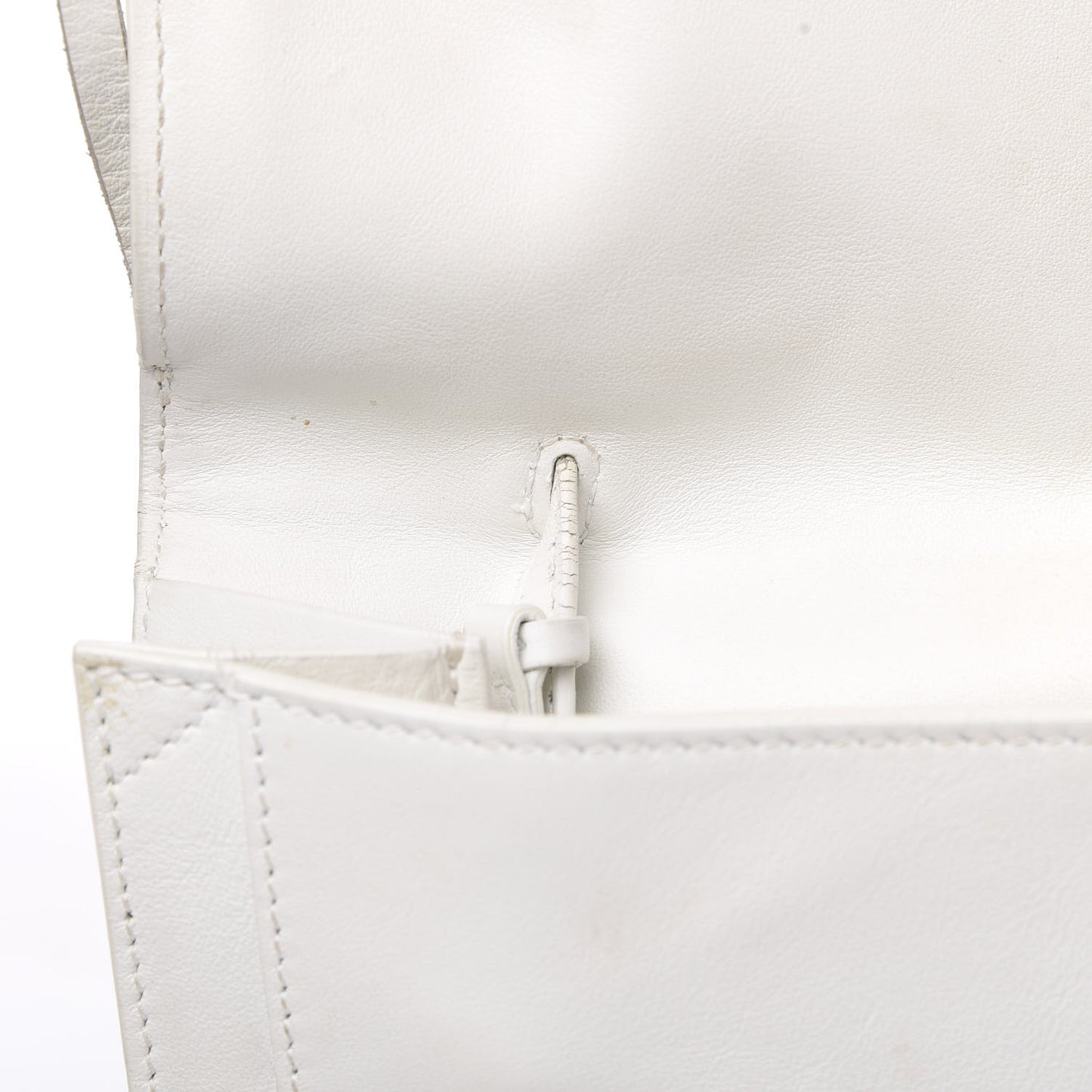 Calfskin Large Fringe Lunch Bag White