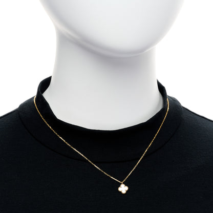 Van Cleef & Arpels 18K Yellow Gold Mother of Pearl Sweet Alhambra Pendant Necklace 2 of 6
