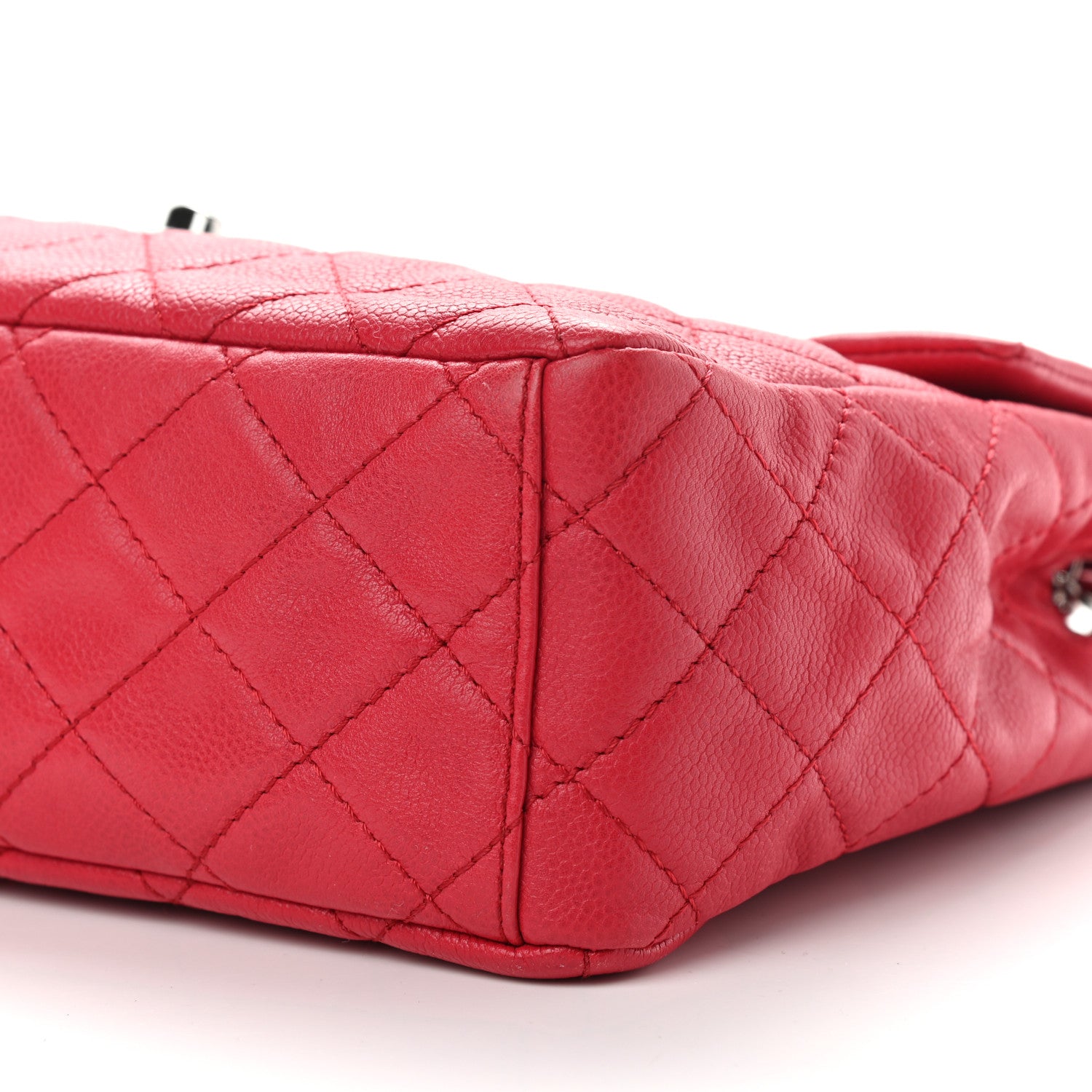 Chanel Washed Caviar Quilted Maxi Single Flap Fuchsia 11 of 14