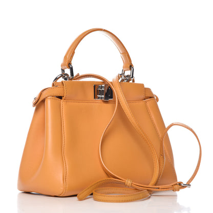 Fendi Nappa Mini Peekaboo Iconic Satchel Giallo Syrup 3 of 10