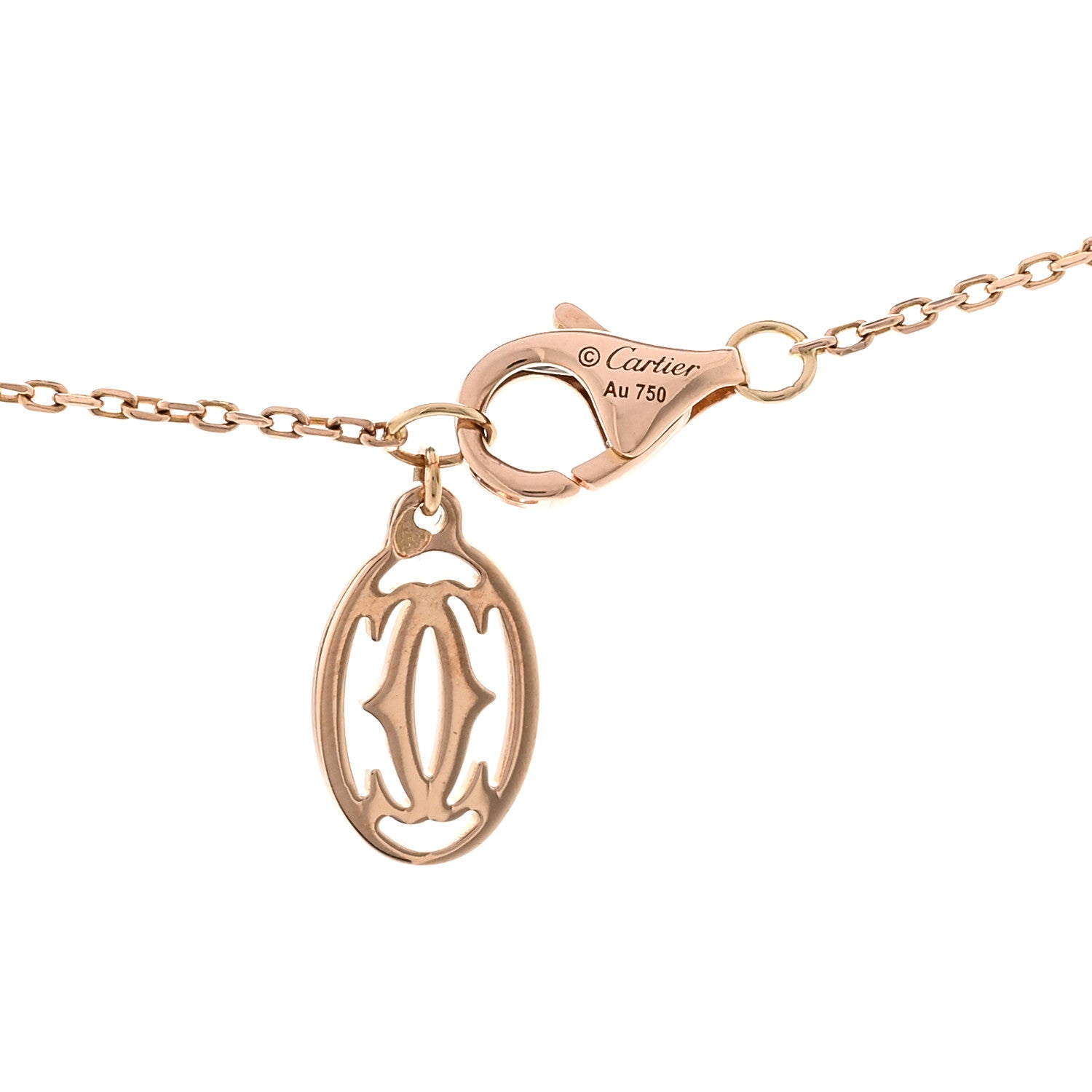 Cartier 18K Pink Gold Diamond .18ct D'Amour Pave Necklace 4 of 5