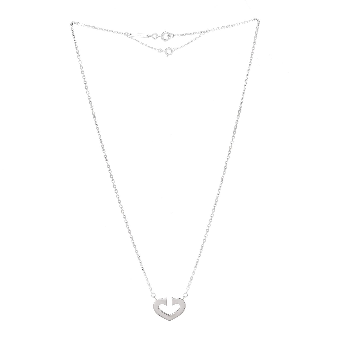 18K White Gold Medium Hearts and Symbols Necklace