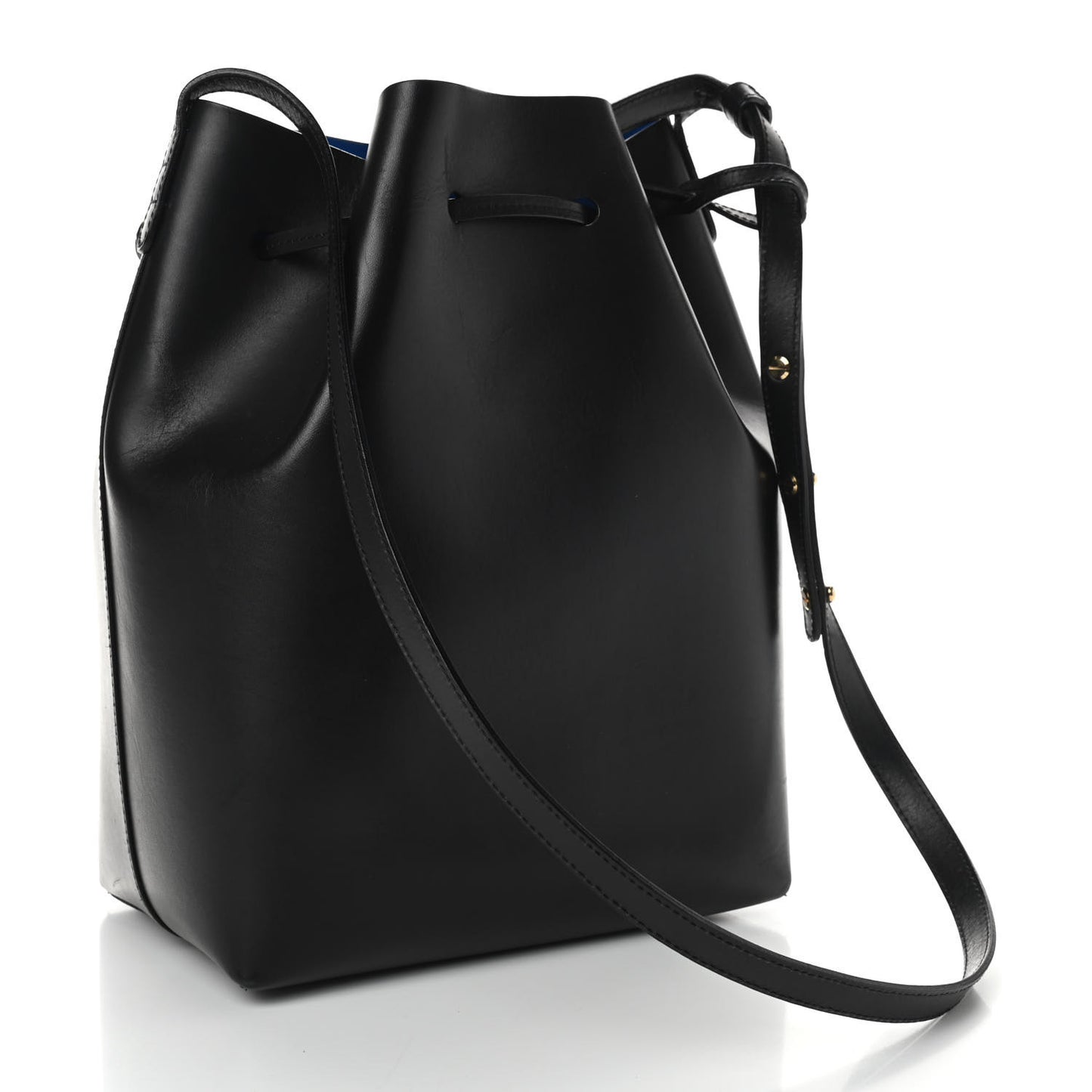 Vegetable Tanned Calfskin Bucket Bag Black Royal