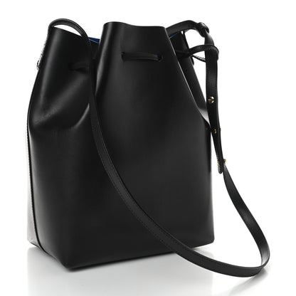 Mansur Gavriel Vegetable Tanned Calfskin Bucket Bag Black Royal 4 of 10