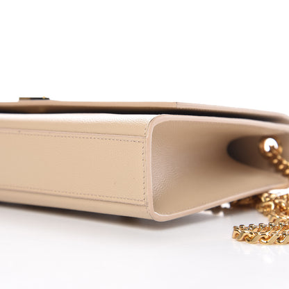 Saint Laurent Grain De Poudre Medium Monogram Kate Satchel Nude Powder 9 of 9