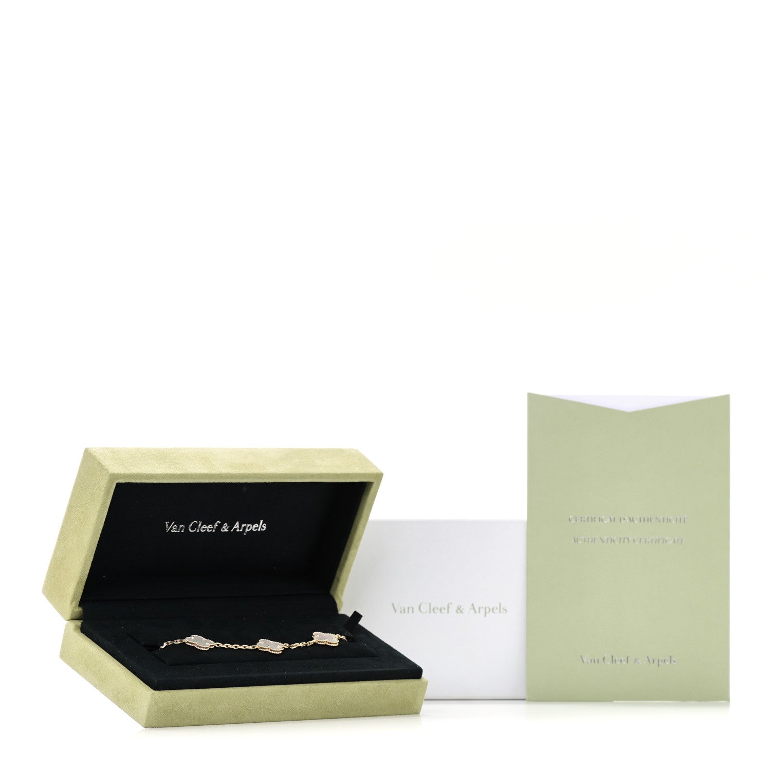 Van Cleef & Arpels 18K Yellow Gold Mother of Pearl 5 Motifs Vintage Alhambra Bracelet 5 of 5