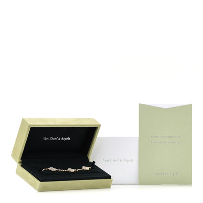 Van Cleef & Arpels 18K Yellow Gold Mother of Pearl 5 Motifs Vintage Alhambra Bracelet 5 of 5