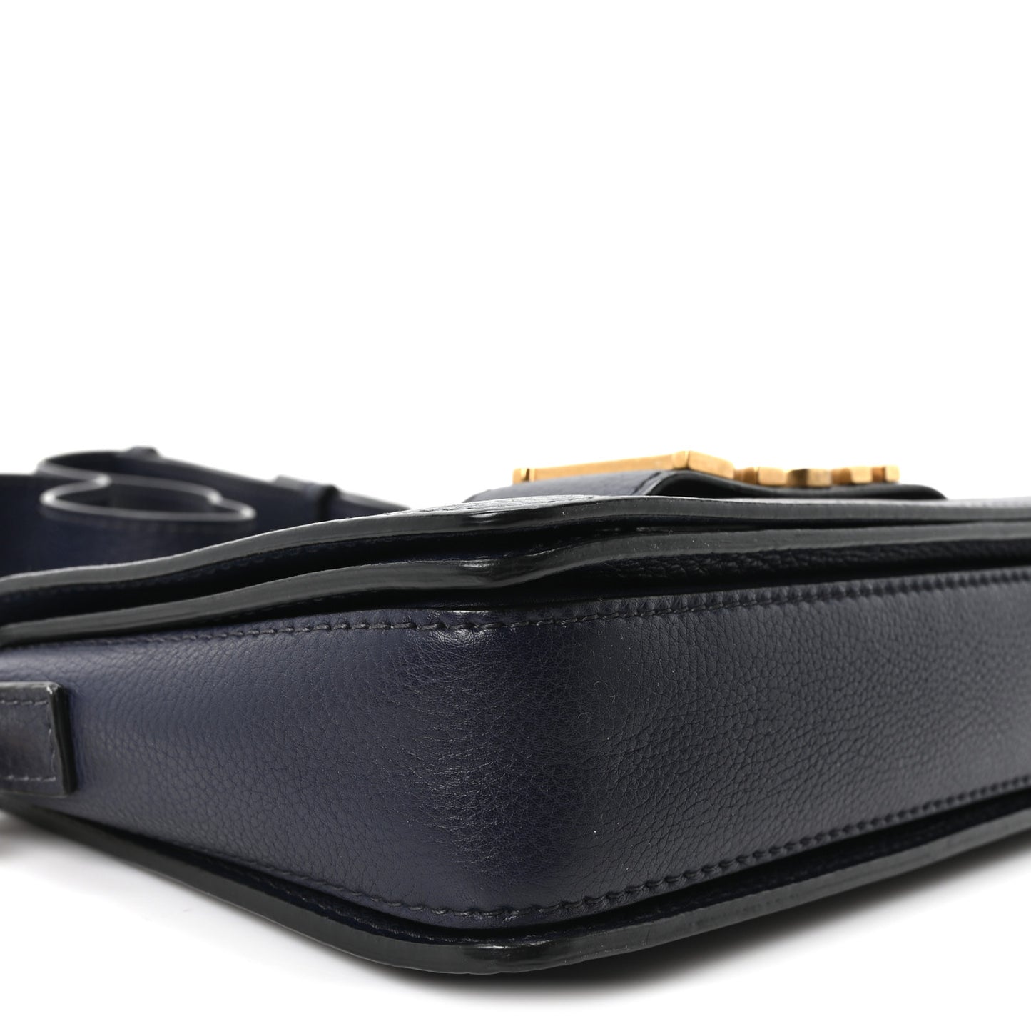Grained Calfskin Dio(r)evolution Flap Bag Navy Blue