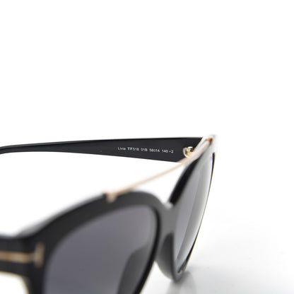 Tom Ford Livia Cat Eye Sunglasses TF518 Black 6 of 8