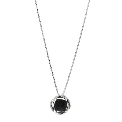 David Yurman Sterling Silver Black Onyx 14mm Infinity Pendant Necklace 1 of 4