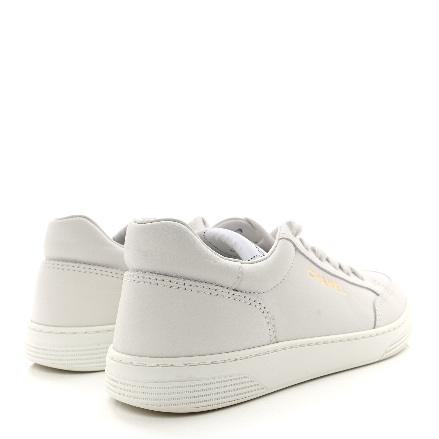 Chanel Calfskin Womens CC Logo Sneakers 39 White 4 of 10