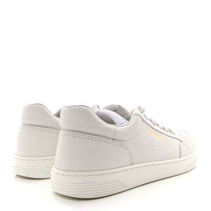 Chanel Calfskin Womens CC Logo Sneakers 39 White 4 of 10