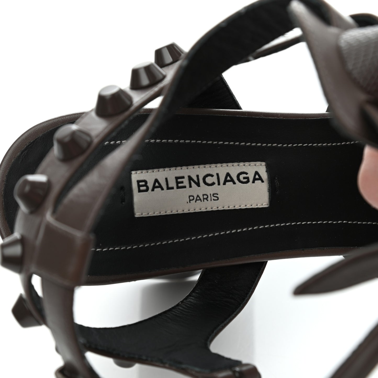 Calfskin Giant Covered Arena Sandals 37 Gris Asphalt