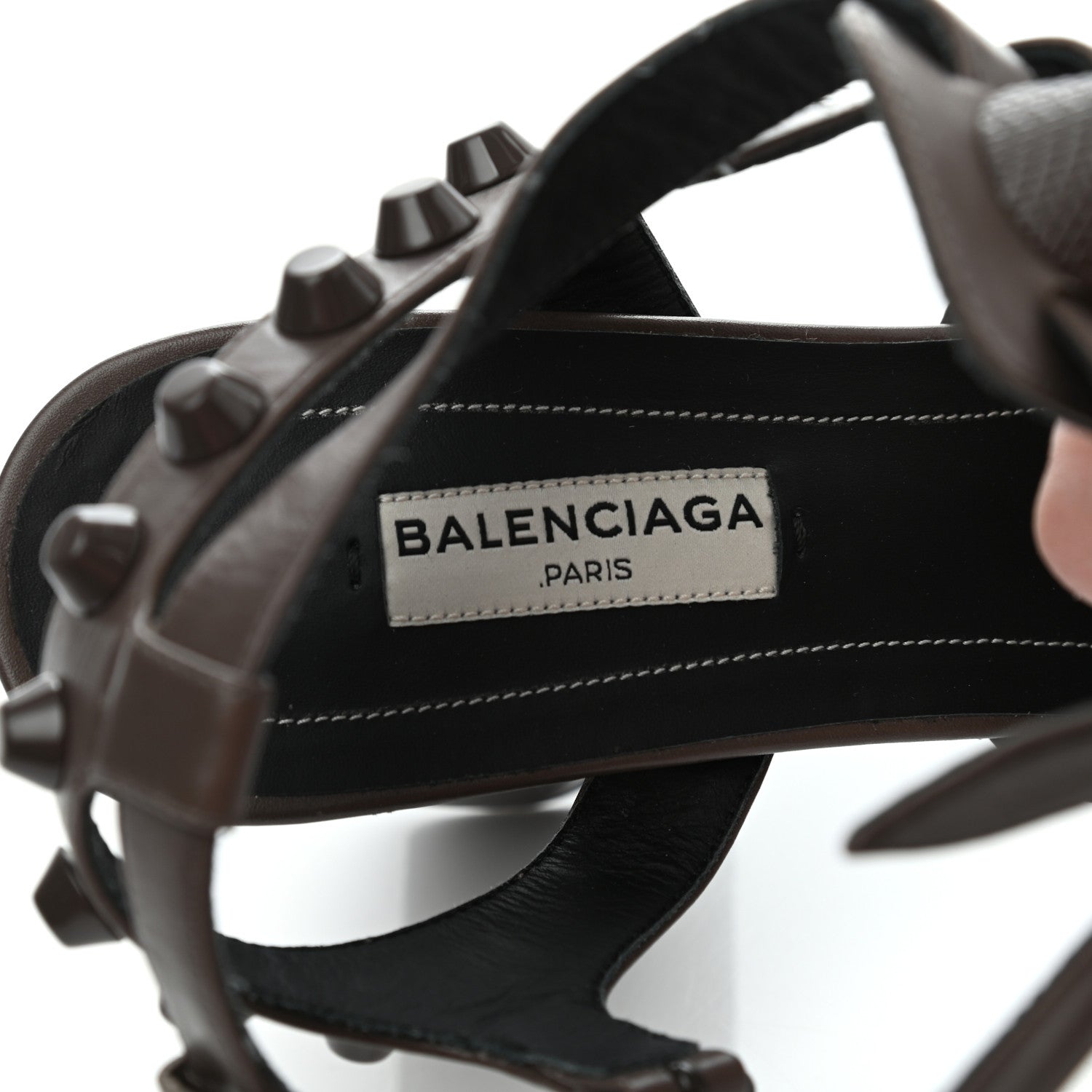 Balenciaga Calfskin Giant Covered Arena Sandals 37 Gris Asphalt 6 of 7
