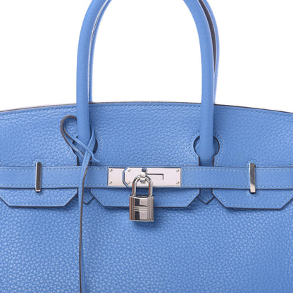 Hermes Taurillon Clemence Birkin 30 Bleu Paradis 8 of 11