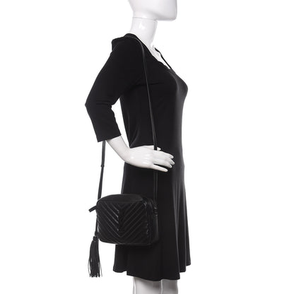 Saint Laurent Calfskin Matelasse Monogram Lou Camera Bag Black 2 of 11