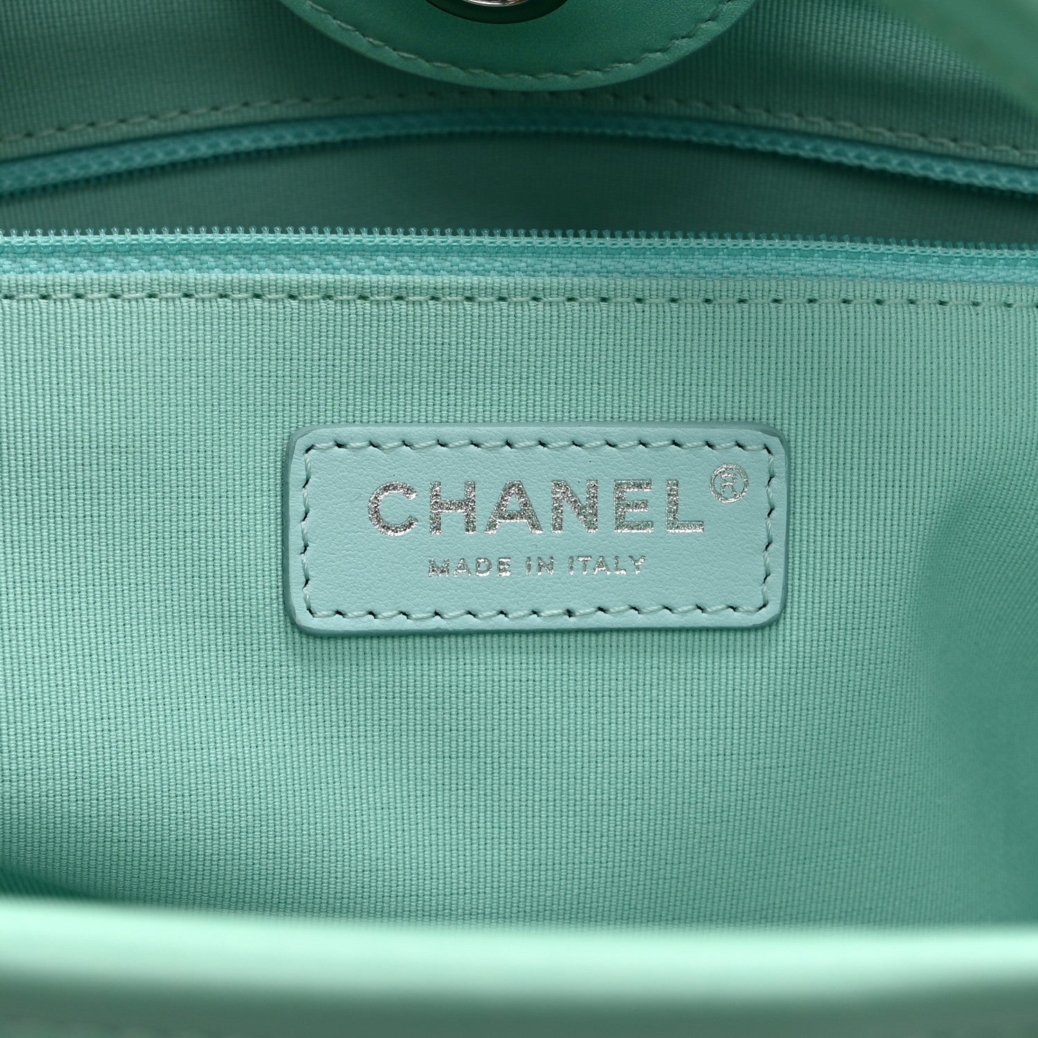 Chanel Shaded Calfskin Medium Deauville Tote Light Green Turquoise Purple 7 of 11