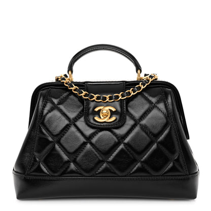 Chanel Shiny Lambskin Quilted Small Cocodoc Top Handle Bag Black 1 of 11