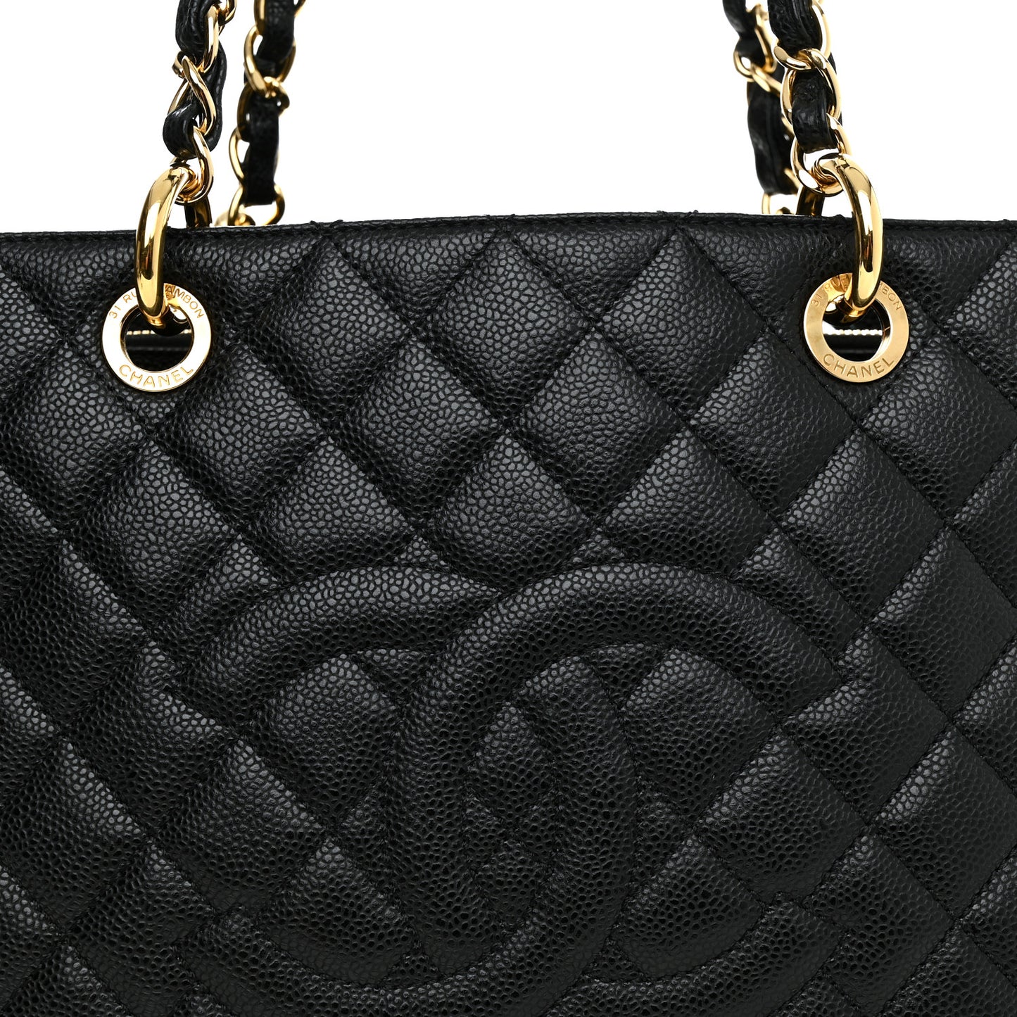 Caviar Quilted Grand Shopping Tote GST Black