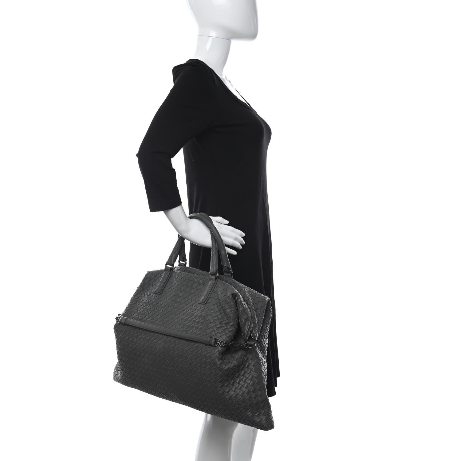 Bottega Veneta Nappa Intrecciato Maxi Convertible Tote Grey 2 of 11