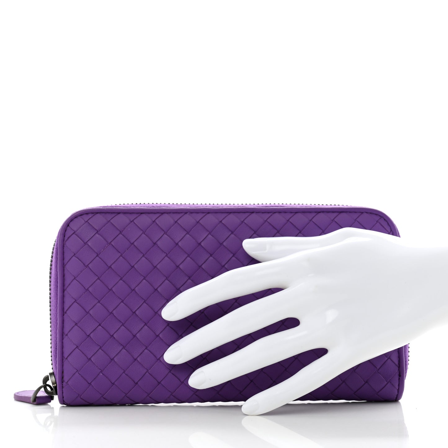 Nappa Intrecciato Zip Around Wallet Byzantine