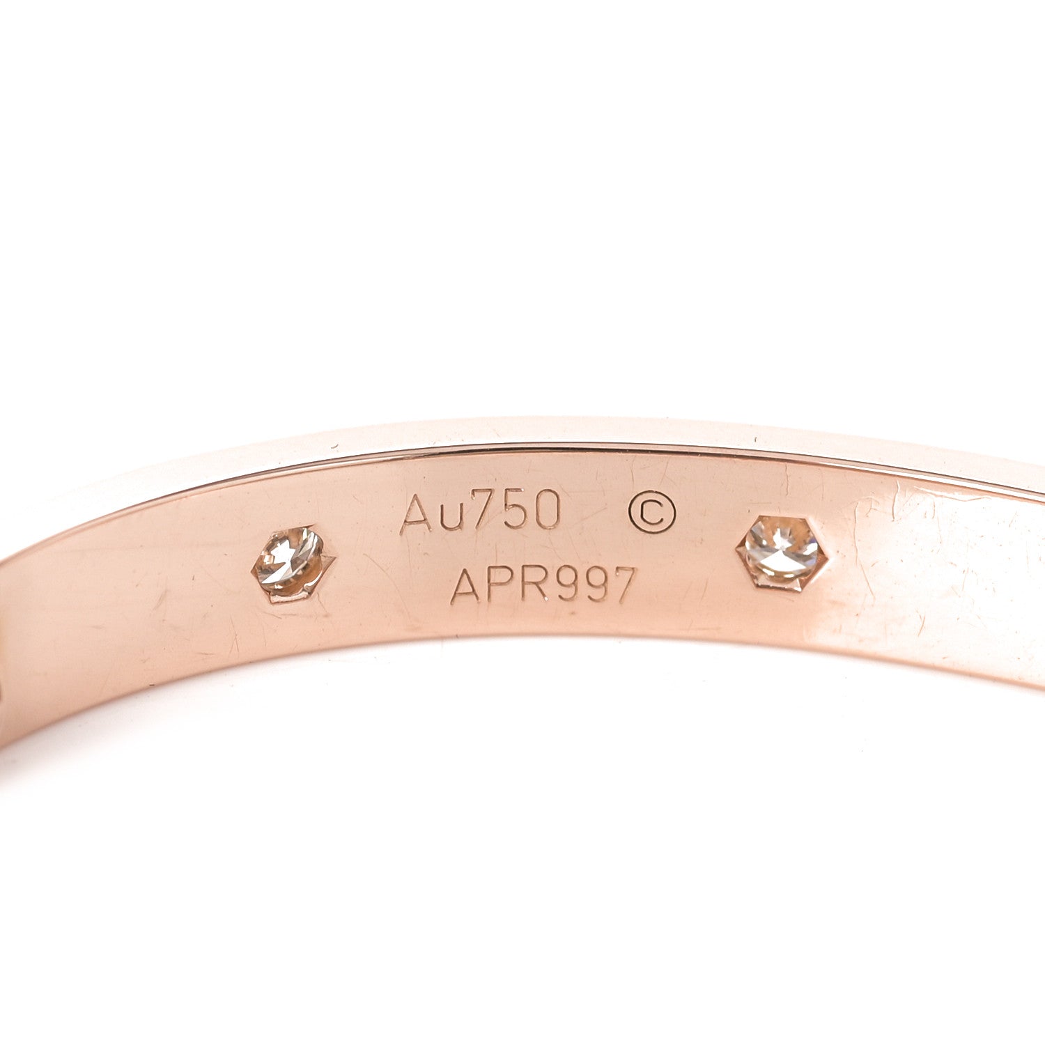Cartier 18K Pink Gold 10 Diamond LOVE Bracelet 17 3 of 7