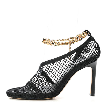 Bottega Veneta Mesh Nappa Chunky Chain Sandals 37 Black 1 of 8