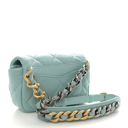 Chanel Lambskin Quilted Chanel 19 Waist Bag Light Blue 3 of 9