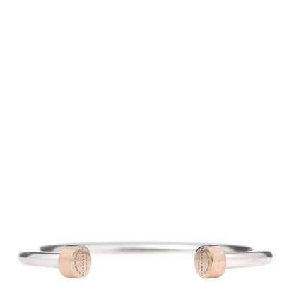 Tiffany Sterling Silver Rubedo Return to Narrow Circle Edge Cuff Bracelet 1 of 6