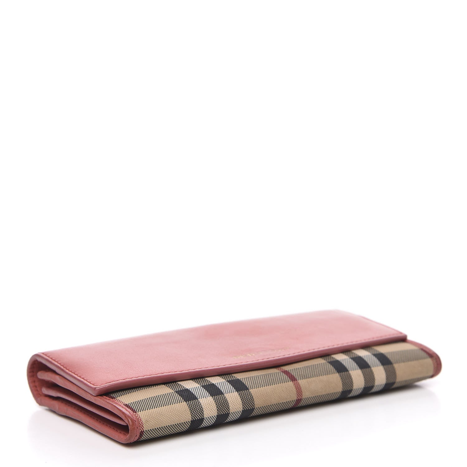 Burberry Calfskin Horseferry Check Porter Continental Wallet Coral Pink 4 of 14