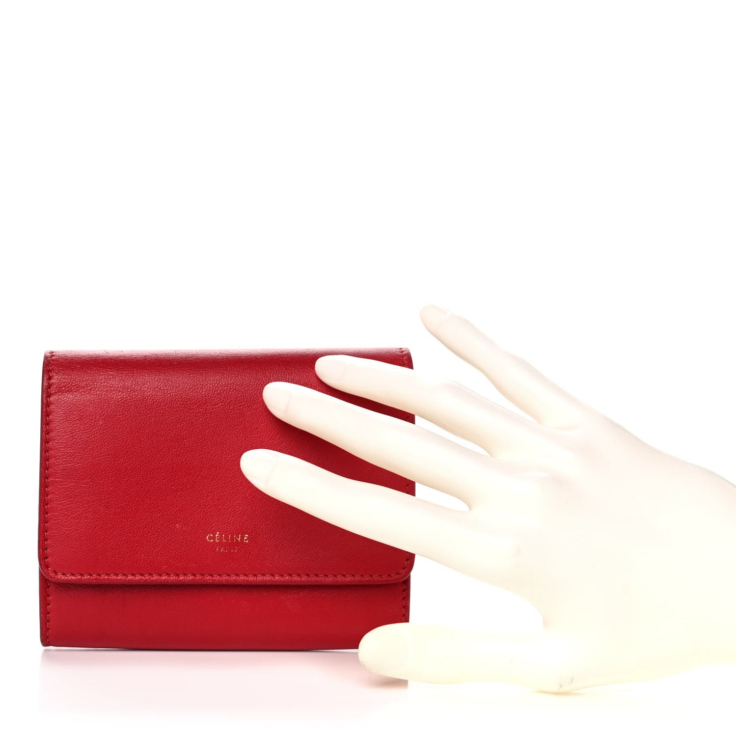 Lambskin Small Flap Wallet Red