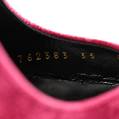 Gucci Velvet GG Monogram Slingback 115mm Pumps 35 Burgundy 9 of 9