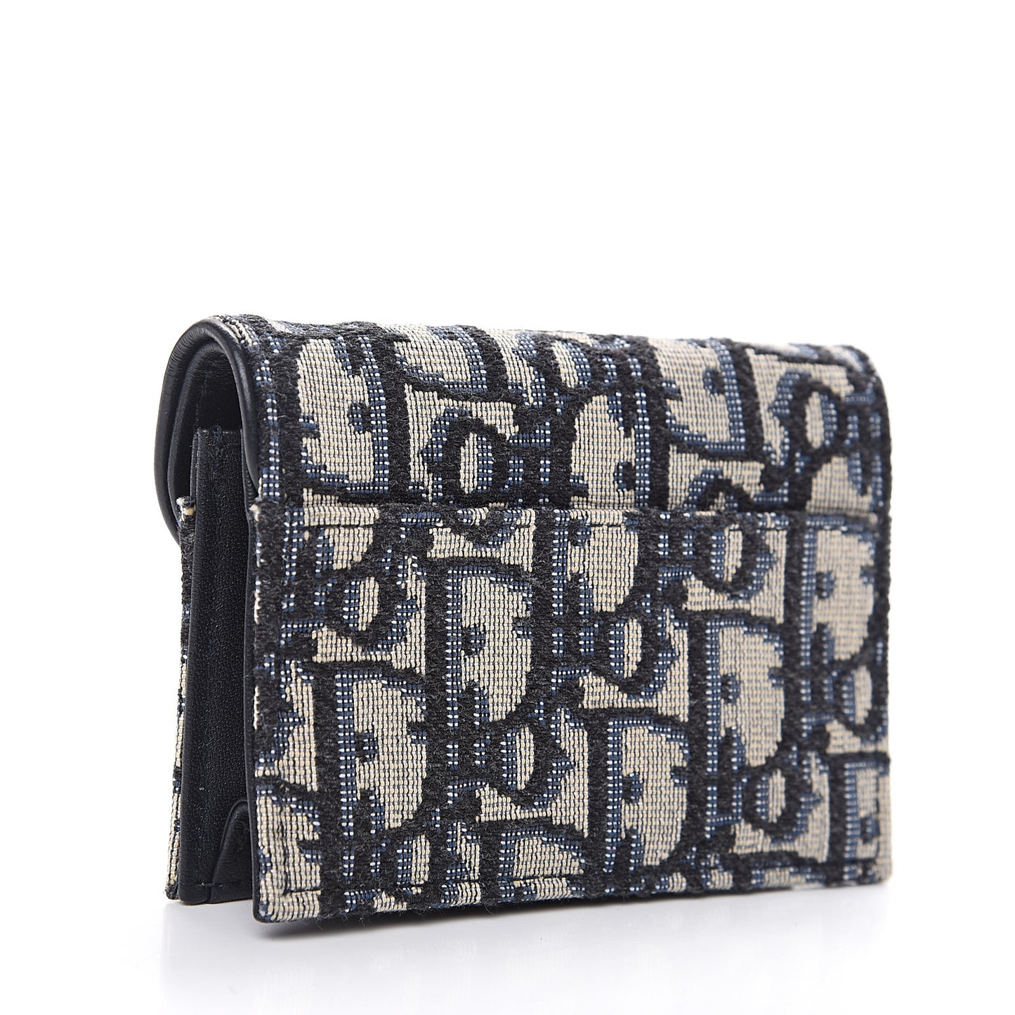 Oblique Saddle Card Holder Blue